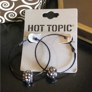 Playful Black Hoop Earrings